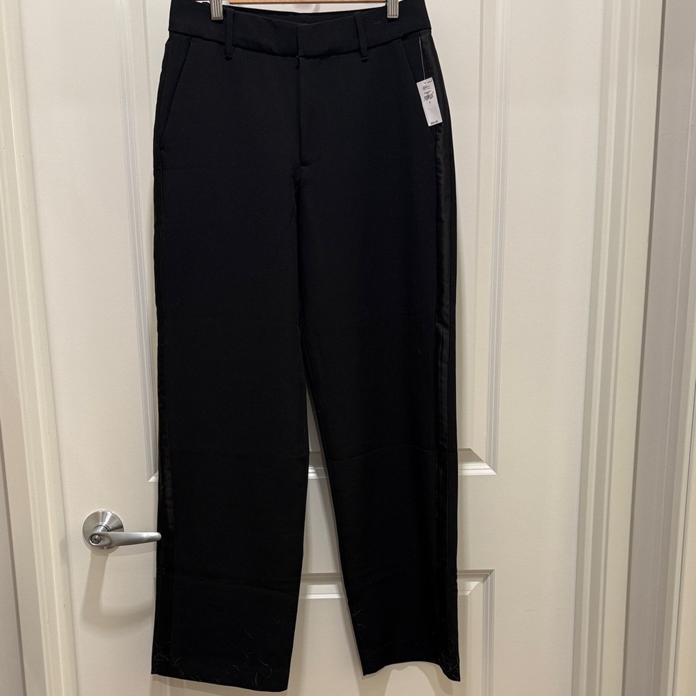 Elegant Wide Leg - Satin Stripe Tuxedo Pants